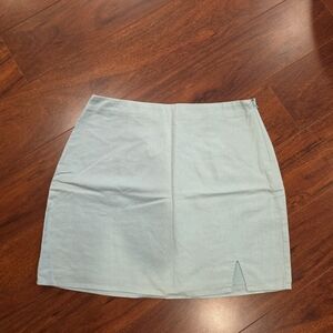 Abercrombie & Fitch Light Blue Mini Skirt with Front Slit